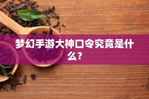 梦幻手游大神口令究竟是什么？
