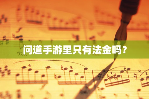 问道手游里只有法金吗？