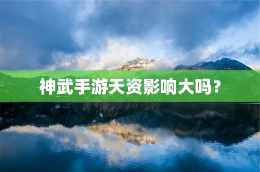 神武手游天资影响大吗？