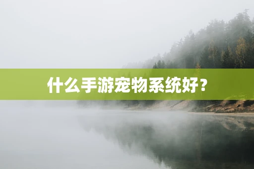 什么手游宠物系统好？