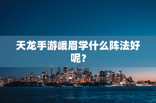 天龙手游峨眉学什么阵法好呢？