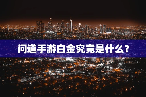问道手游白金究竟是什么？