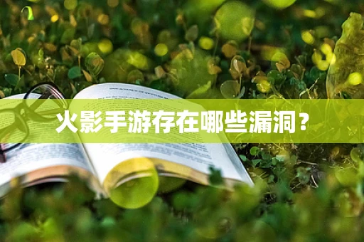 火影手游存在哪些漏洞？