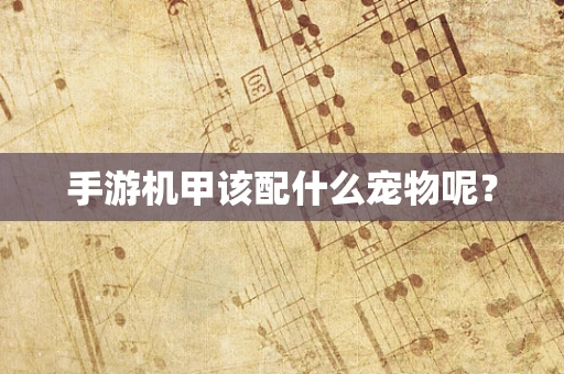 手游机甲该配什么宠物呢？