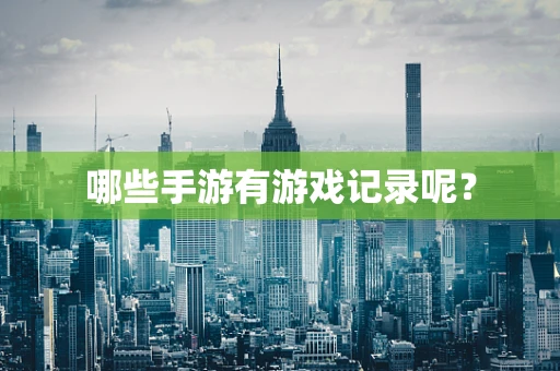 哪些手游有游戏记录呢？